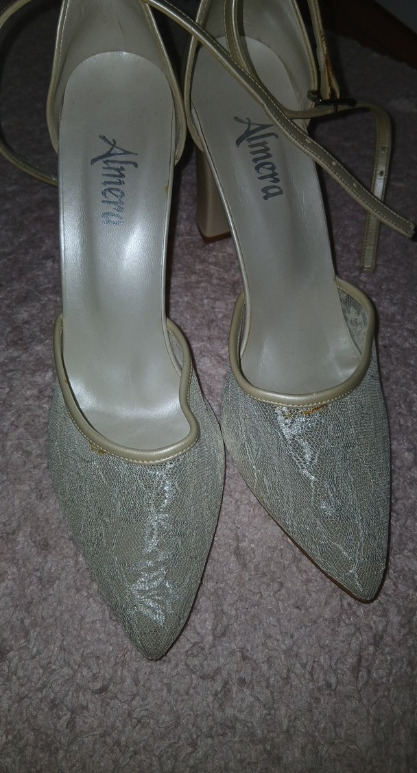 beyaz dantelli gelin ayakkabısı - Görsel 4