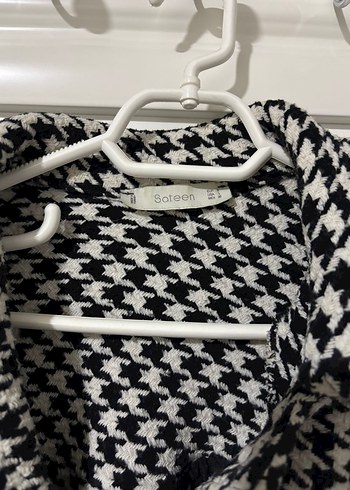 Siyah Beyaz Ekose Kadın Ceket - Görsel 2