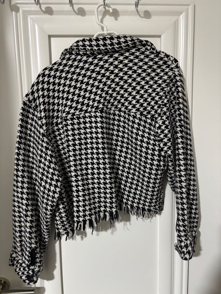 Siyah Beyaz Ekose Kadın Ceket - Görsel 3
