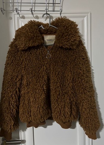 Kahverengi Kürklü Kadın Yün Ceket - Görsel 2