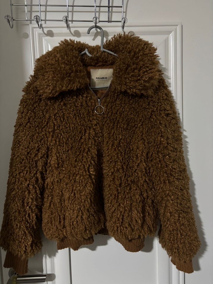 Kahverengi Kürklü Kadın Yün Ceket - Görsel 2