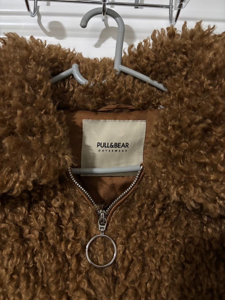 Kahverengi Kürklü Kadın Yün Ceket - Görsel 3