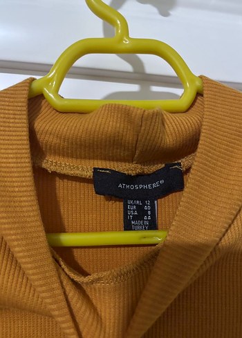 Hardal Renk Kolsuz Kadın Bluz - Görsel 2