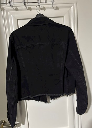 Siyah Nakışlı Kadın Kot Ceket - Görsel 3