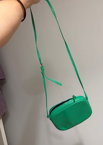 Yeşil Deri Kadın Çapraz Çanta - Görsel 5