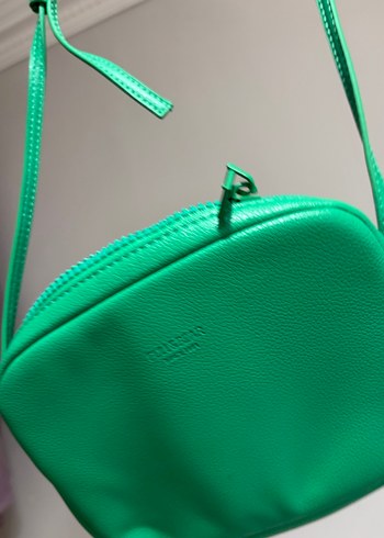Yeşil Deri Kadın Çapraz Çanta - Görsel 6