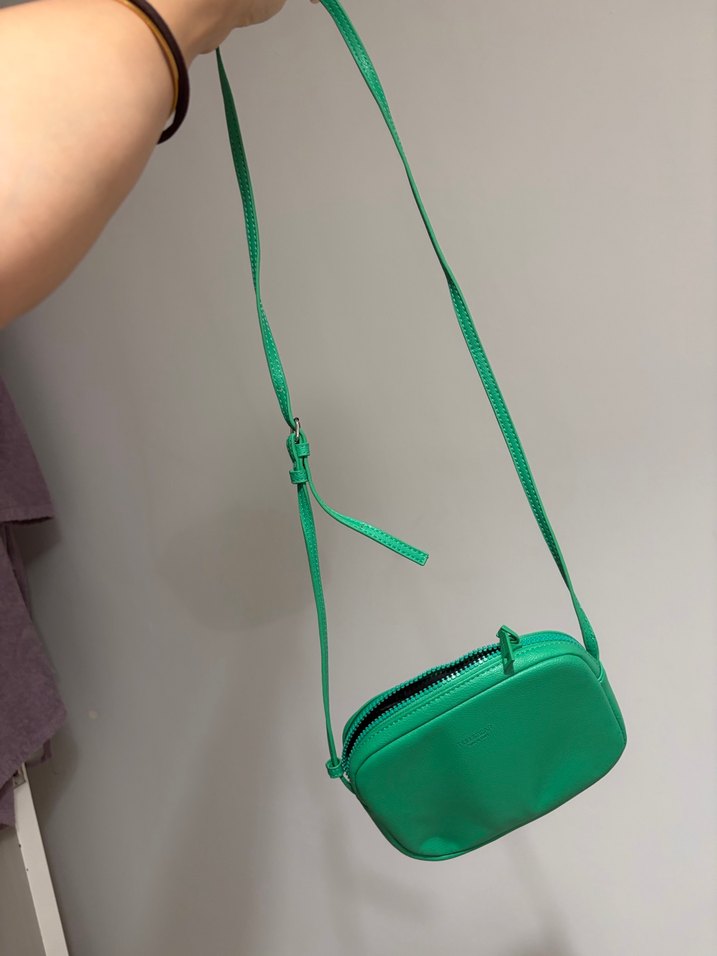 Yeşil Deri Kadın Çapraz Çanta - Görsel 5