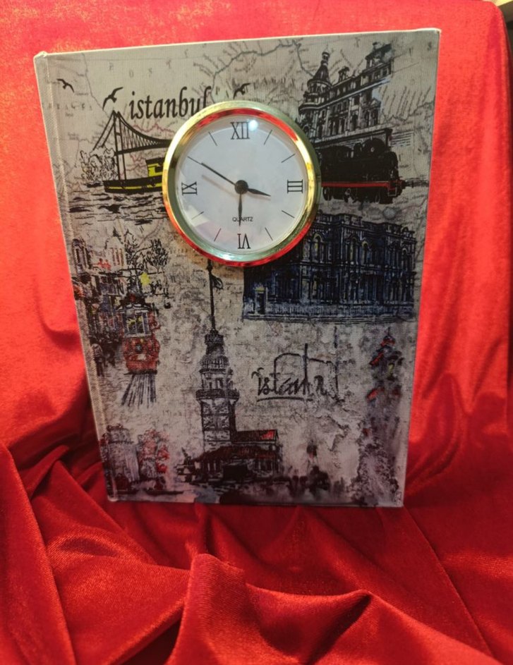 Altın Detaylı İstanbul Temalı Masa Saati - Görsel 2