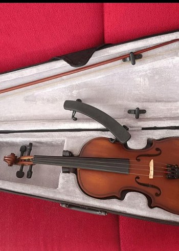 Kahverengi Keman ve Sert Kılıfı - Görsel 2