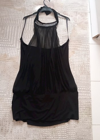 Siyah Drapeli Midi Gotik Parti bluz - Görsel 2