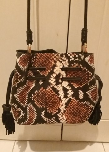 mango Yılan Desenli Deri  Çanta - Görsel 2