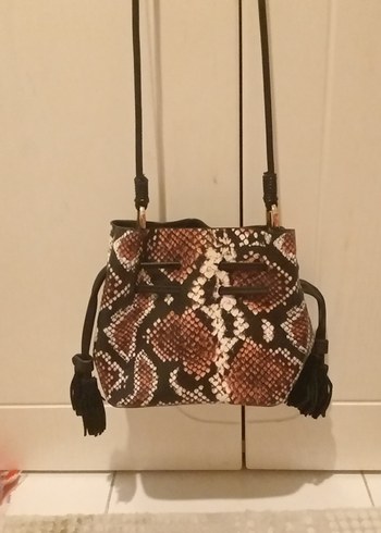 mango Yılan Desenli Deri  Çanta - Görsel 3