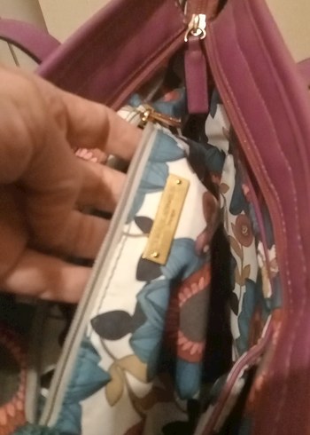 Mor Detaylı Kadın Deri Çanta - Görsel 3