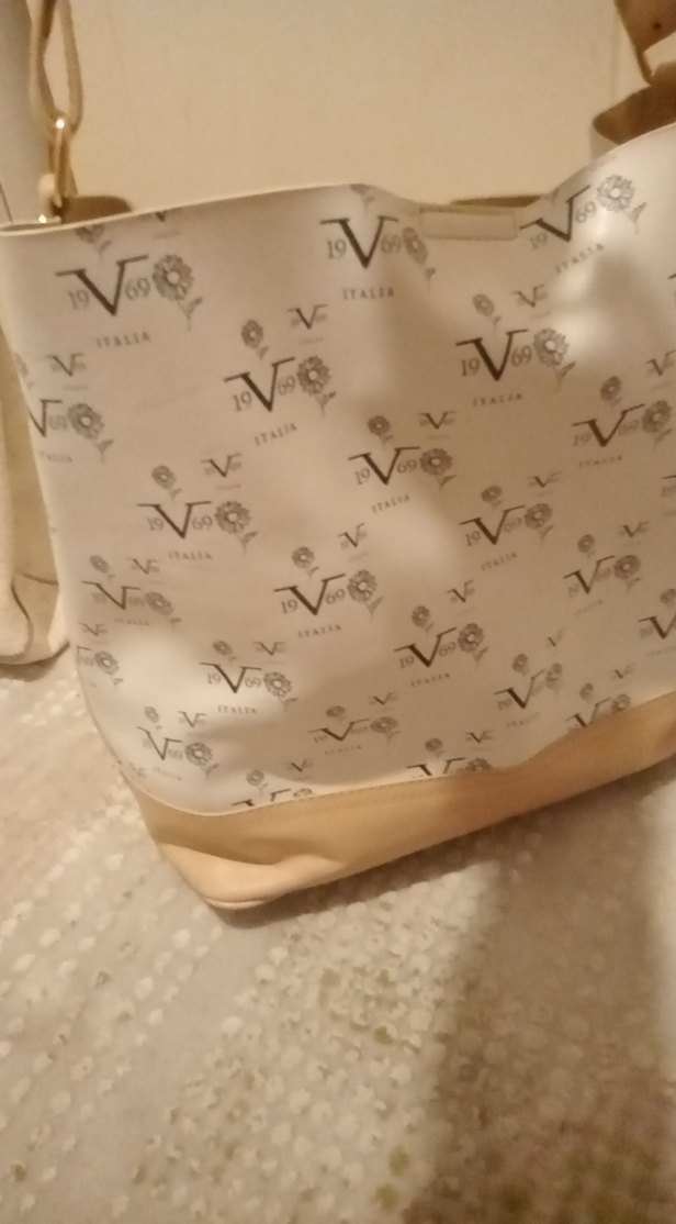 Beyaz Deri Baskılı Fermuarlı Kadın Çanta - Görsel 2