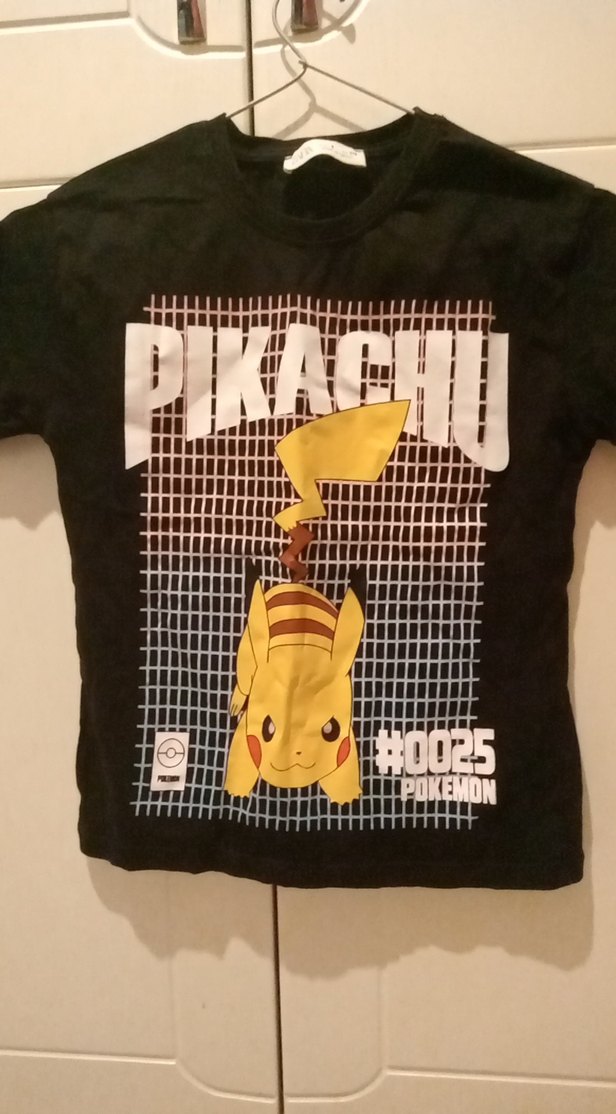 Zara erkek  Çocuk Siyah Pikachu Baskılı Tişört - Görsel 2