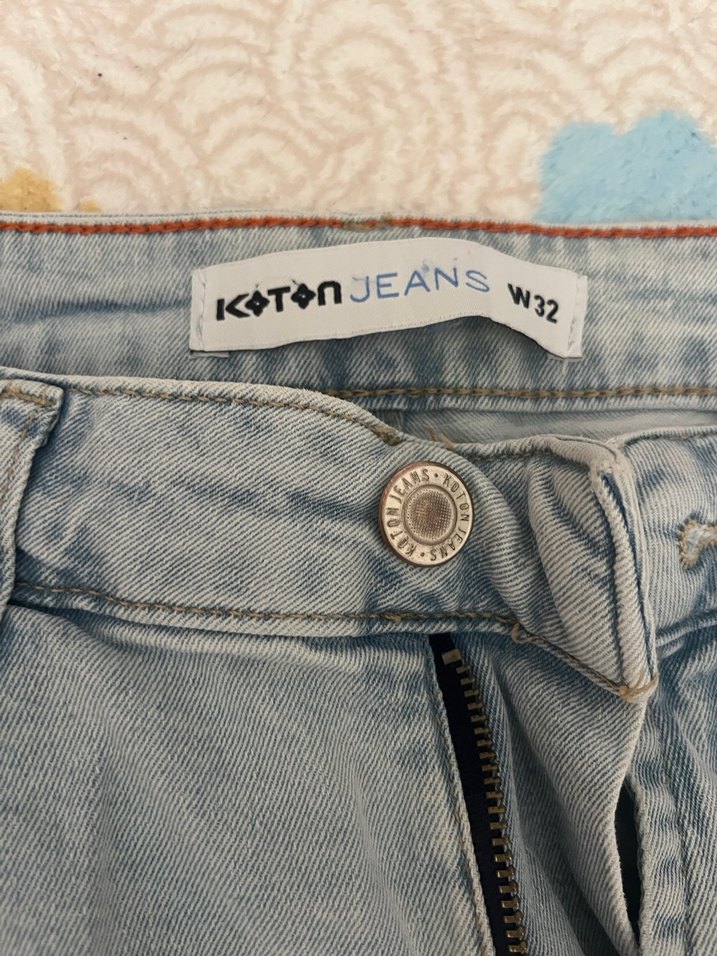 Düğmeli kot Erkek Denim Şort - Görsel 2