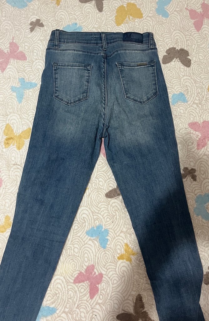Kadın Yırtık Detaylı Mavi Denim Jean - Görsel 3
