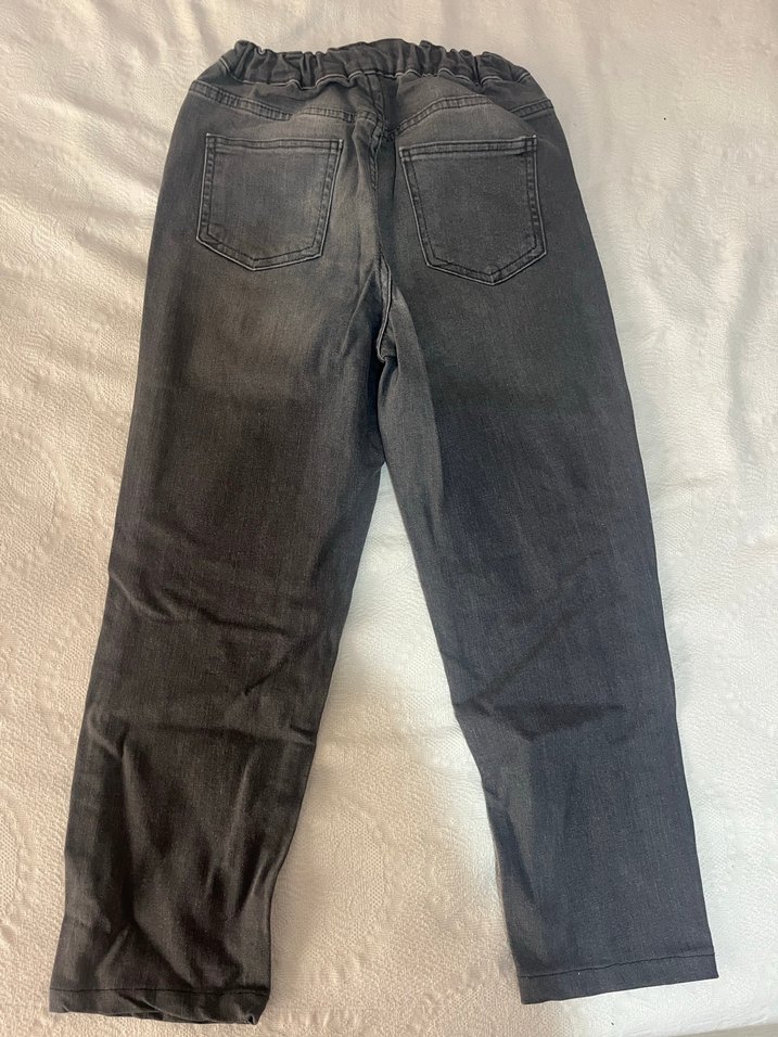 Gri Desenli Erkek Çocuk Bol Kesim Denim Pantolon - Görsel 3