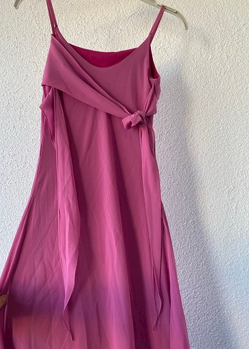 Pembe Askılı Uzun Salaş Elbise - Görsel 3