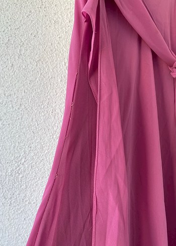 Pembe Askılı Uzun Salaş Elbise - Görsel 5