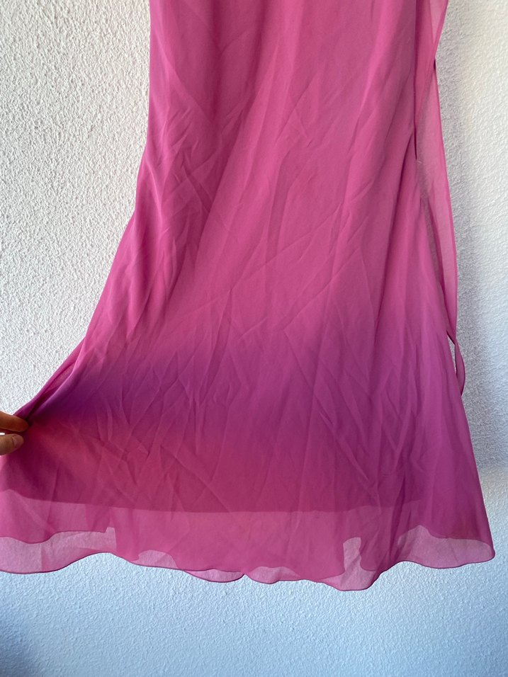 Pembe Askılı Uzun Salaş Elbise - Görsel 2