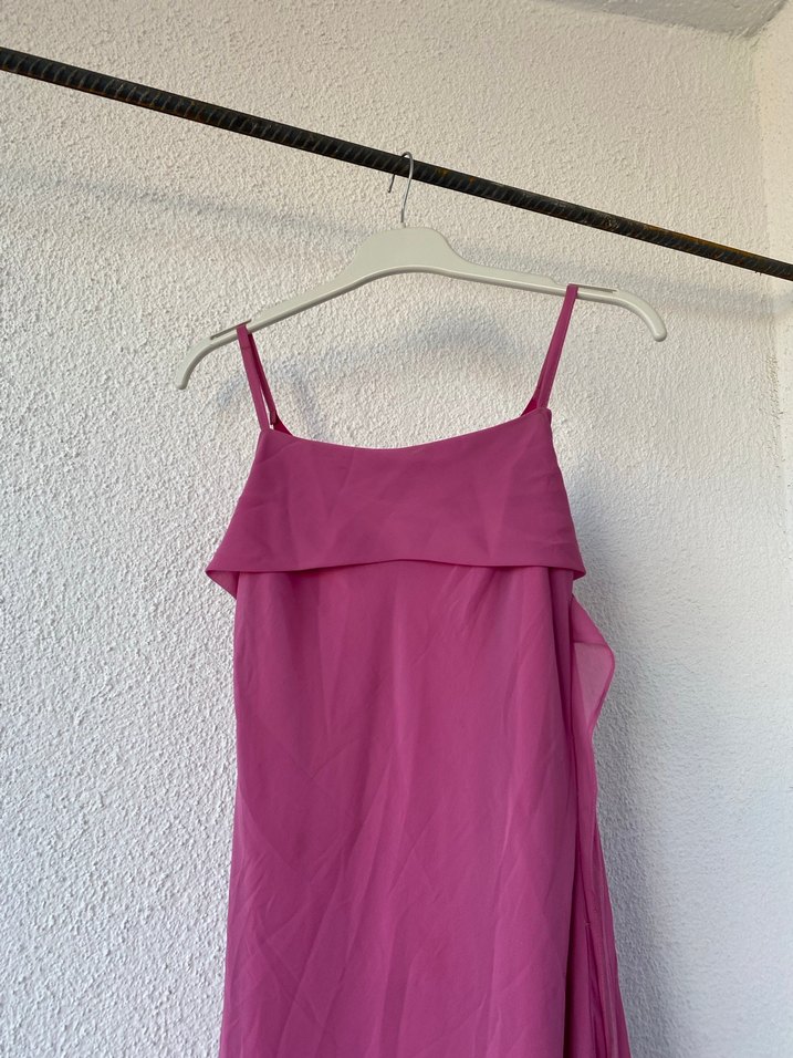 Pembe Askılı Uzun Salaş Elbise - Görsel 4