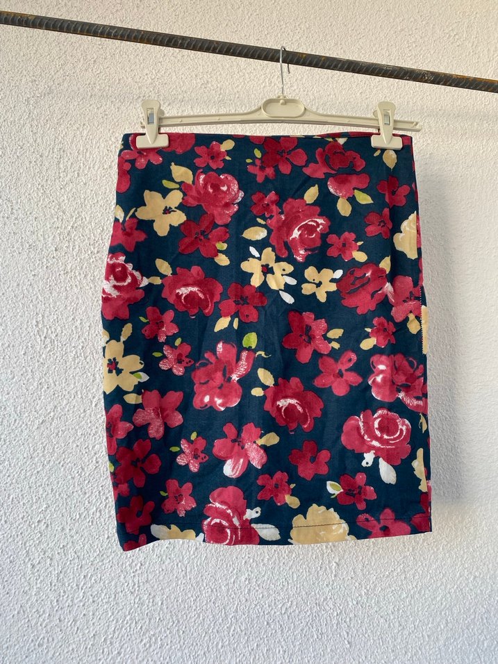 Çiçek Desenli Midi Hamile Etek - Görsel 3