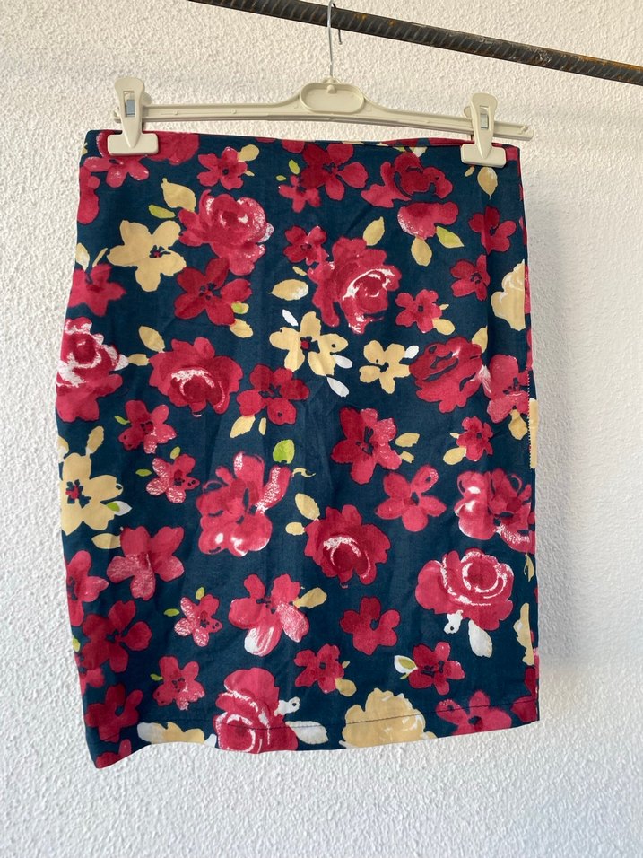 Çiçek Desenli Midi Hamile Etek - Görsel 2