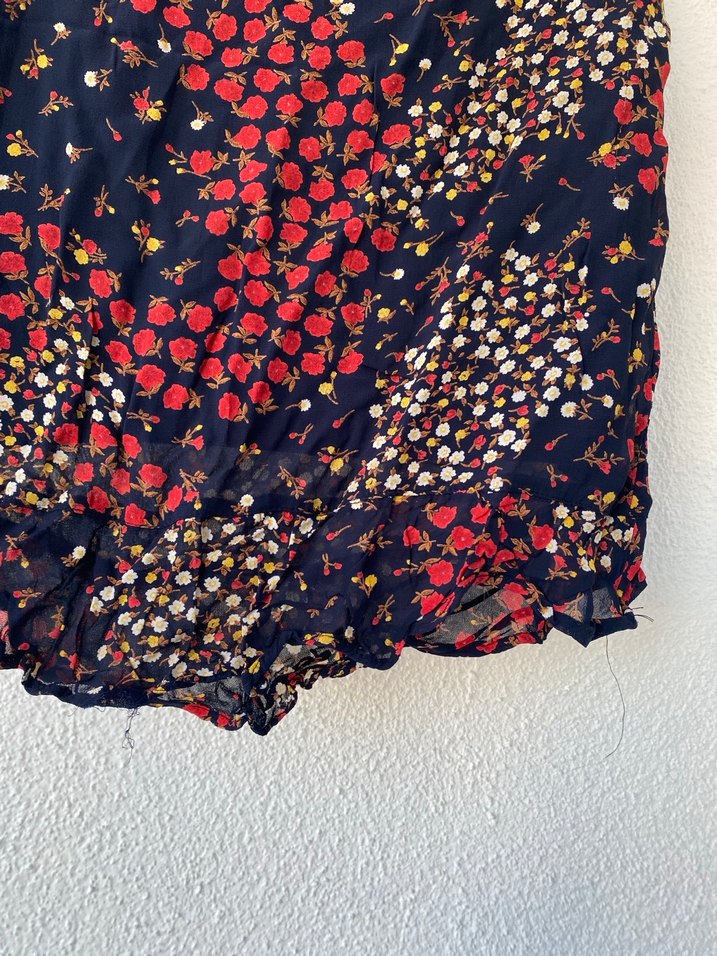 Çiçek Desenli Volanlı Mini Etek - Görsel 2