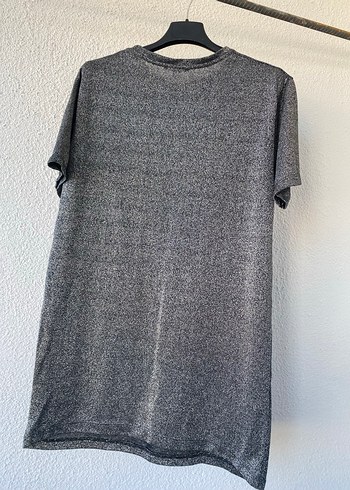 Gri Kısa Kollu Tişört/elbise - Görsel 5