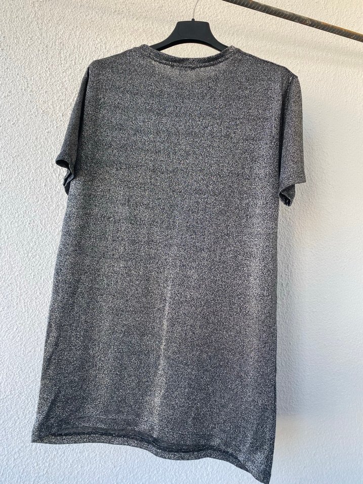 Gri Kısa Kollu Tişört/elbise - Görsel 5