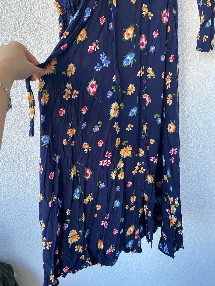 Çiçek Desenli Uzun Bohem Elbise - Görsel 2