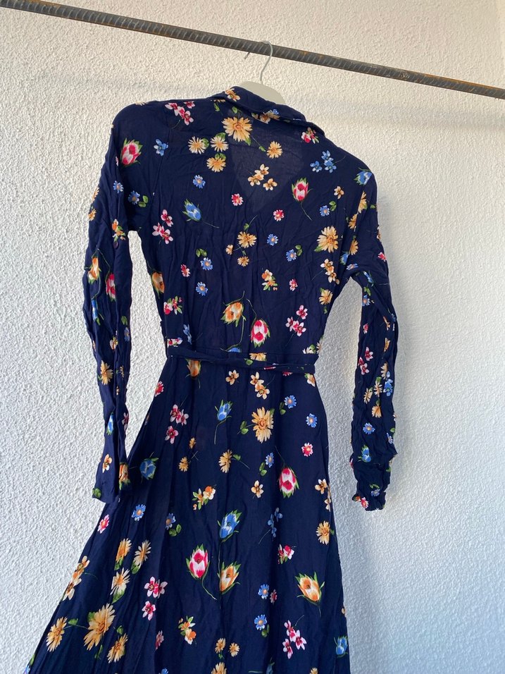 Çiçek Desenli Uzun Bohem Elbise - Görsel 3