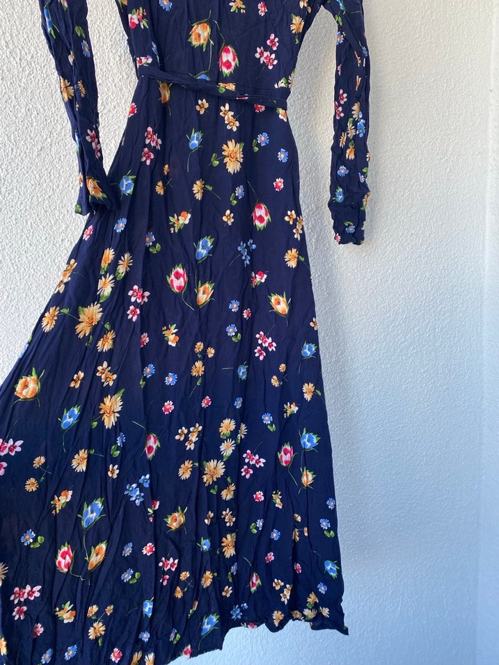 Çiçek Desenli Uzun Bohem Elbise - Görsel 4