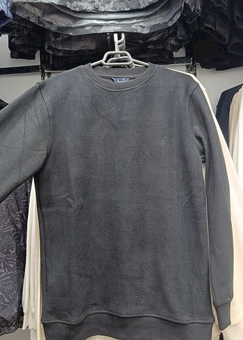 Gri Erkek Fermuarlı Sweatshirt - Görsel 4