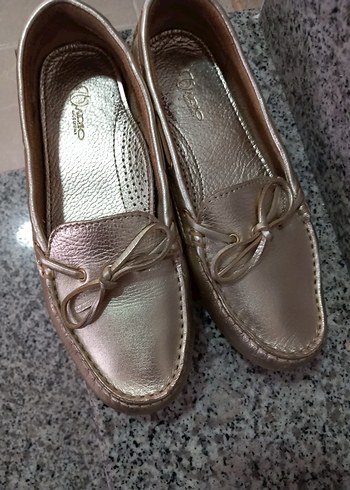 Bej Parlak Dolgu Topuklu Kadın Babet - Görsel 2