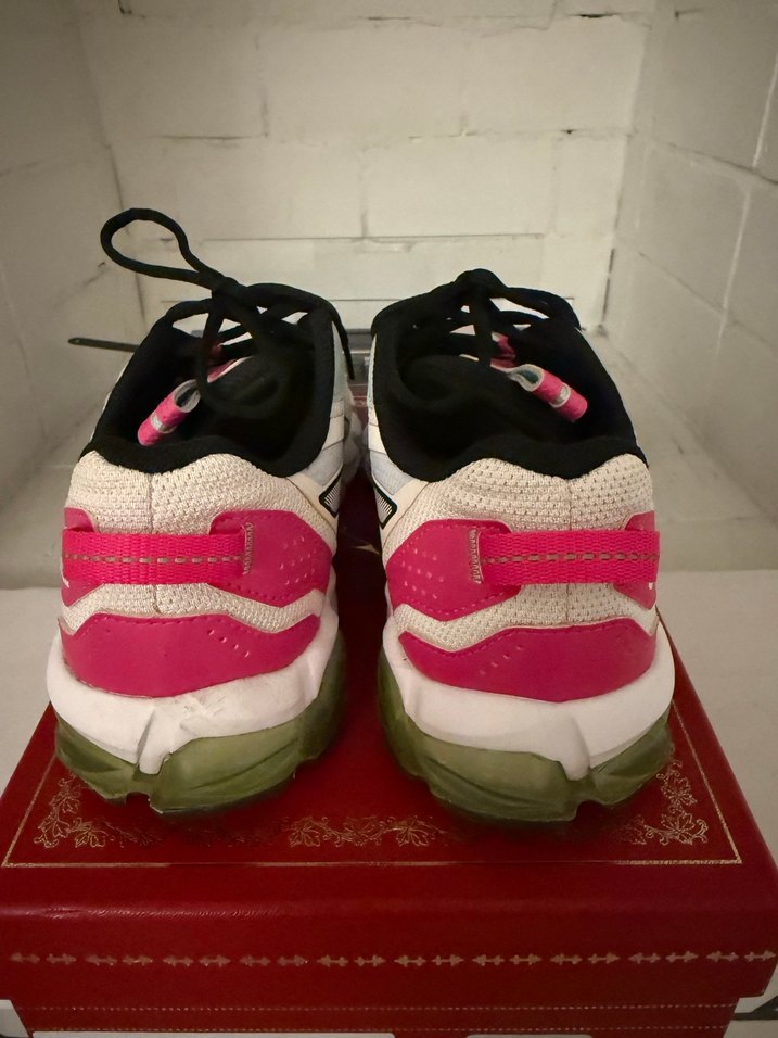 Beyaz Pembe Bağcıklı Yüksek Topuklu Spor Ayakkabı - Görsel 3