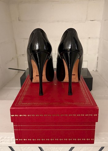 Kadın Siyah Rugan Stiletto Topuklu Ayakkabı - Görsel 2