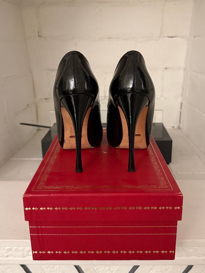 Kadın Siyah Rugan Stiletto Topuklu Ayakkabı - Görsel 2