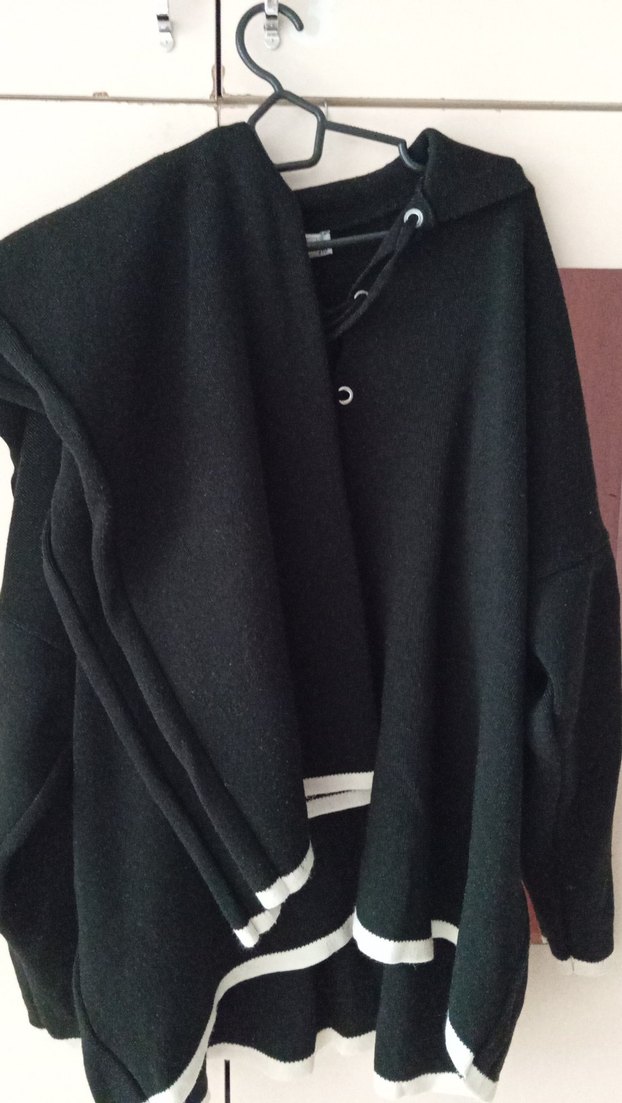 Siyah Örgü Yaka Detaylı Uzun Kollu Takım - Görsel 3