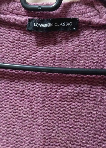 Mor Midi Örgü Kadın Hırka - Görsel 2