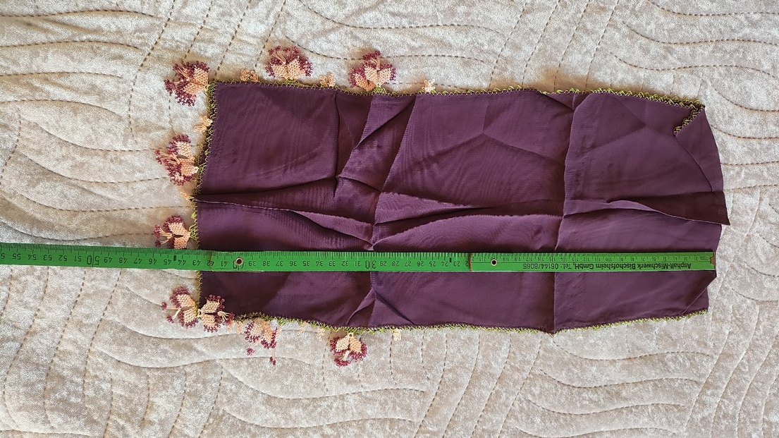 iğne oyası Çok Renkli Kadın Fular, Kurdele Detaylı - Görsel 4