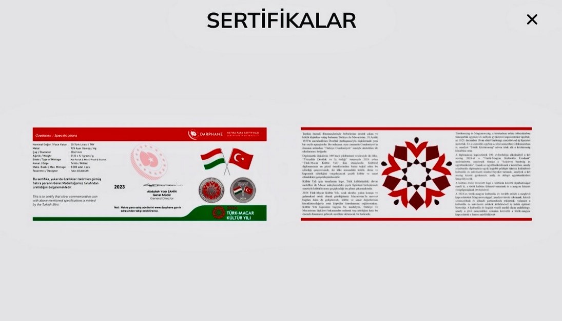 Türk-Macar Kültür Yılı Darphane Kutulu Sertifikalı - Görsel 4