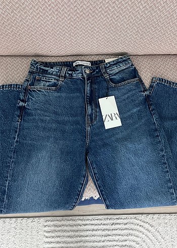 ZARA Kot Pantolon Mom Fit - Görsel 3