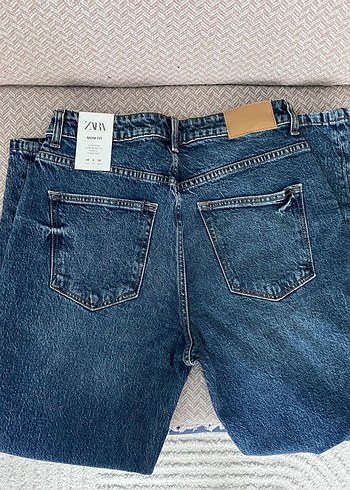 ZARA Kot Pantolon Mom Fit - Görsel 4