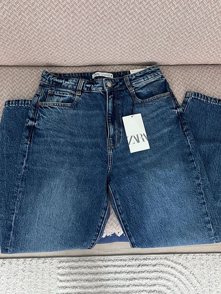 ZARA Kot Pantolon Mom Fit - Görsel 3