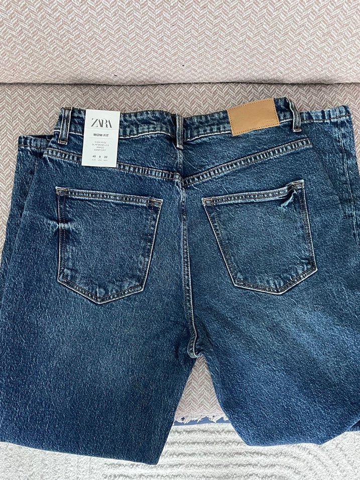 ZARA Kot Pantolon Mom Fit - Görsel 4