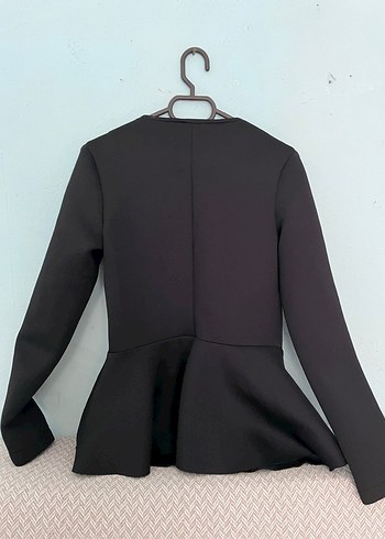 Siyah Kadın Midi Boy Ceket Bluz - Görsel 3