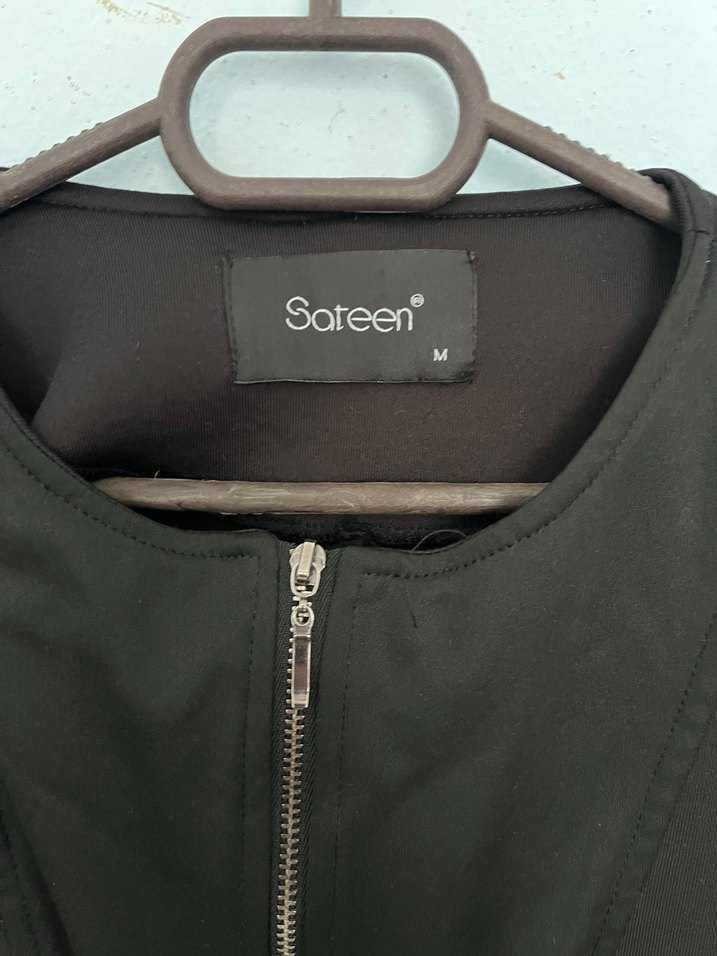 Siyah Kadın Midi Boy Ceket Bluz - Görsel 2