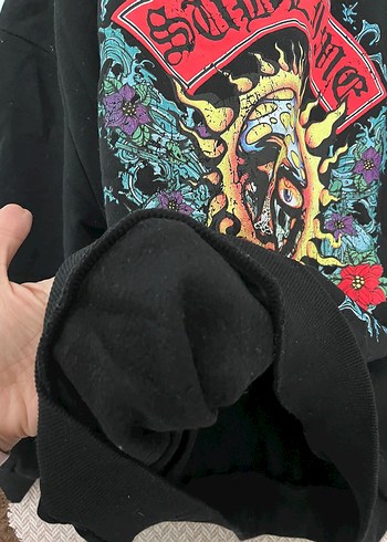 Sublime Baskılı Siyah Kadın Sweatshirt - Görsel 3